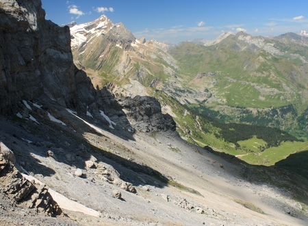 mountain ridges in Pyrenees National Parkの写真素材