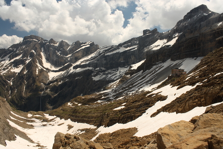 aerial view of Cirque de Gavarnie in French Pyreneesのeditorial素材