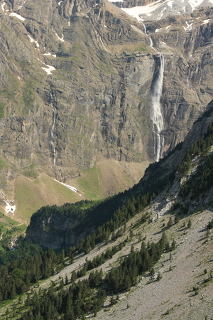 Grande Cascade waterfall in French Pyreneesの写真素材
