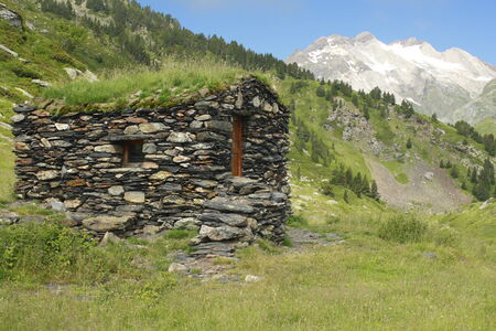 stone bothy in french pyreneesの写真素材