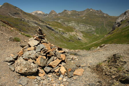 cairn in French Pyreneesの写真素材