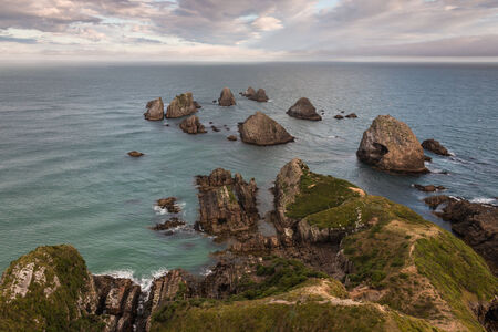 Nugget Point at Catlins coast, New Zealandの写真素材