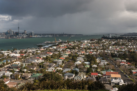aerial view of Devonport and Auckland, New Zealandのeditorial素材