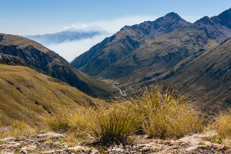 cloud inversion above Arthur s Pass National Park, New Zealandの写真素材