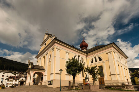 Parish church of Urtij?i in Dolomitesの写真素材