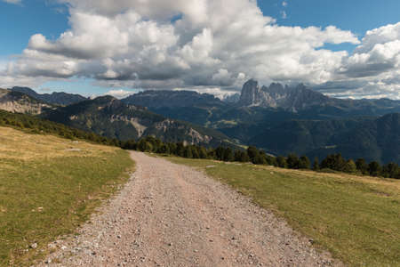 hiking trek in Dolomitesの写真素材