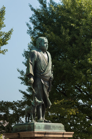 statue of saigo takamori in ueno park, tokyoの写真素材