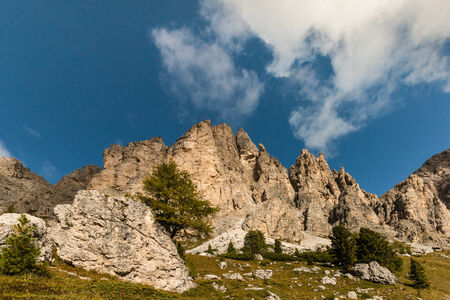 craggy peaks in Dolomites, South Tyrolの写真素材