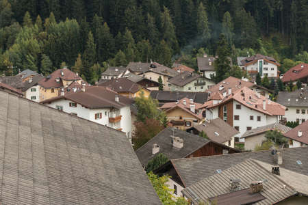 houses in Ortisei, South Tyrolの写真素材