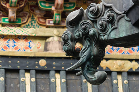 detail of decoration at Tosho-gu shrine in Nikkoの写真素材