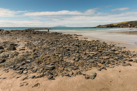 Omaha Bay beach at low tideの写真素材