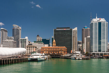ferry terminal in Auckland downtownのeditorial素材