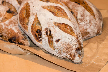 artisan bread with olivesの写真素材