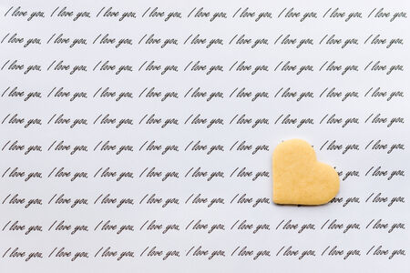 Iove letter with biscuit heartの写真素材