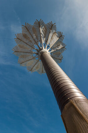 Nikau palm sculpture in Wellington, New Zealandの写真素材