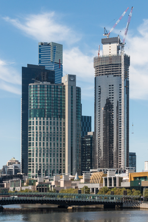 construction of skyscrapers in Melbourneの写真素材