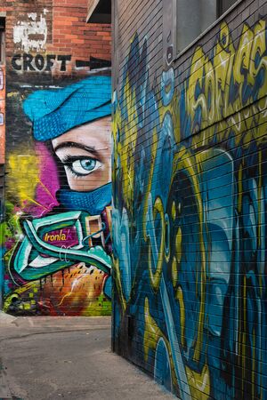 graffiti in Croft Lane in Melbourneのeditorial素材