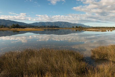 Orowaiti lagoon in New Zealandの写真素材