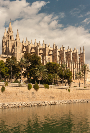 cathedral La Seu in Palma de Mallorca, Mallorcaのeditorial素材