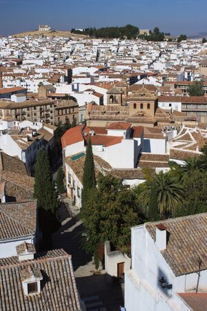 aerial view of Antequera town in Spainの写真素材