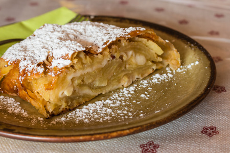 apple strudel sliceの写真素材