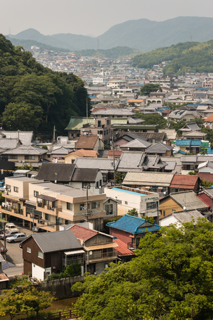 aerial view of suburb in Kobe, Japanのeditorial素材