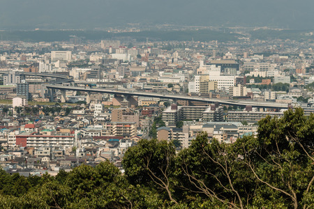 aerial view of Kyoto suburbのeditorial素材
