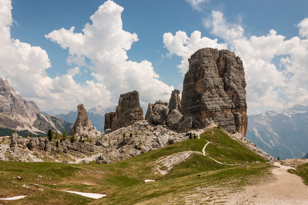 Cinque Torri group in Eastern Dolomitesの写真素材