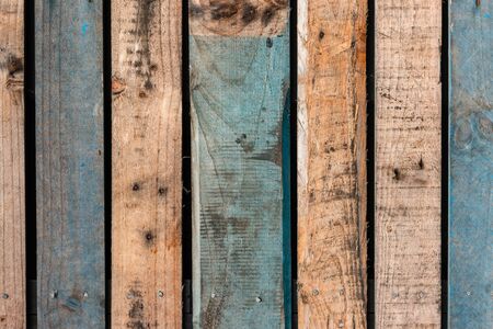 worn out blue wooden planksの写真素材