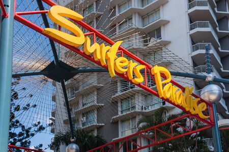 Surfers Paradise banner in Gold Coast, Australiaのeditorial素材