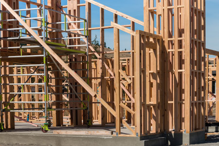 wooden frames on house construction