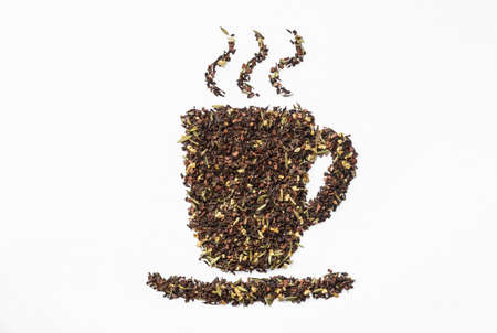 loose honeybush tea teacupの写真素材