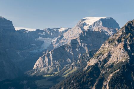 Glarus Alps with the Todi, Piz Russein peak and Biferten glacier in Switzerlandの写真素材