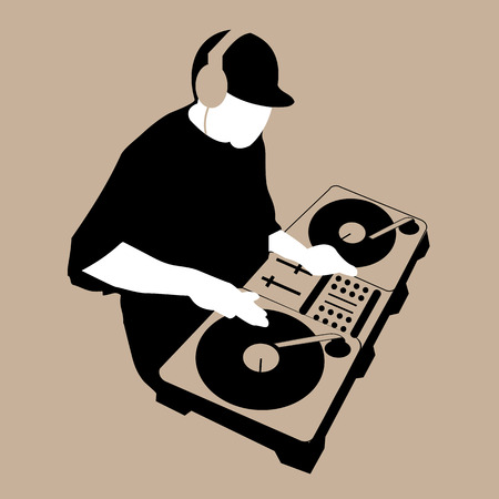 DJ Scratch Mixing Turntableのイラスト素材