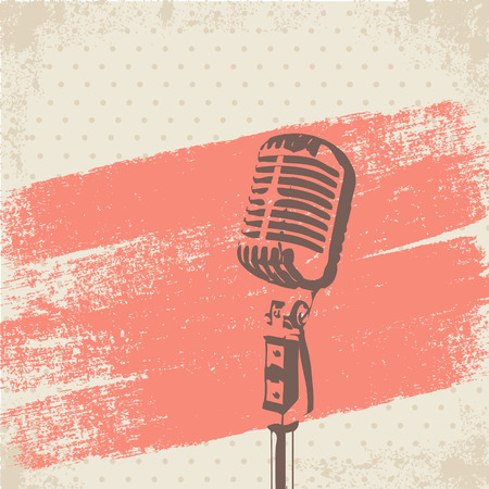 Retro Microphone Brush Stencil vectorのイラスト素材