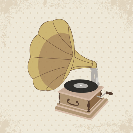 Vintage Gramophone Stylish the Good Old Musicのイラスト素材
