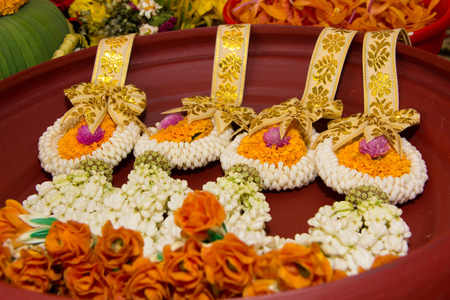 Garland for wedding or buddha in asiaの写真素材
