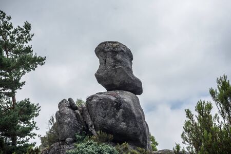 stacked rocks at peneda geres national park viana do castelo braga northern portugalの写真素材