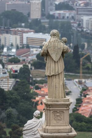 Bom jesus do monte on cloudy day sanctuary outside braga northern portugalの写真素材