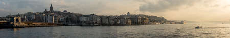panoramic sunset view on Istanbul Constantinople in augst summerの写真素材