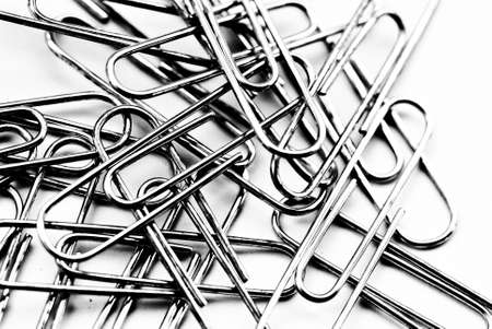 paperclips on white back groundの写真素材