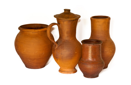 Ancient pottery made from clayの写真素材