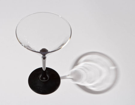 Wineglass with black stand for champagneの写真素材