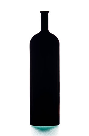 Black bottle on white backgroundの写真素材