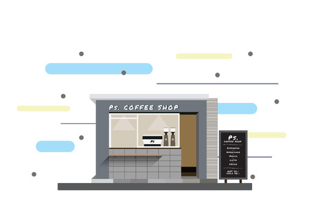 Grey coffee shopのイラスト素材