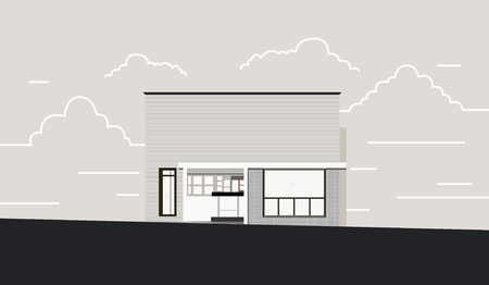 Grey Coffee shopのイラスト素材