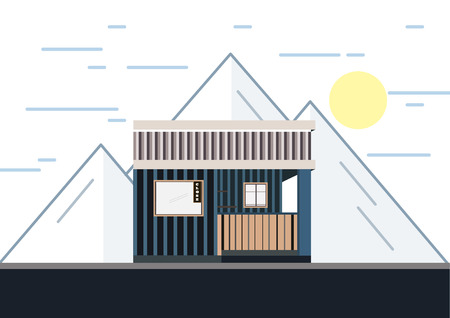 Deep Blue Coffee Shopのイラスト素材