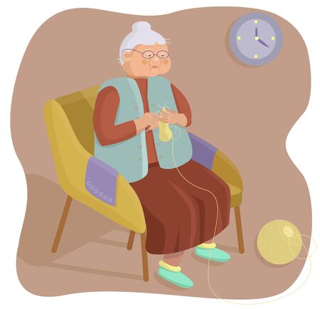 granny knits socksのイラスト素材