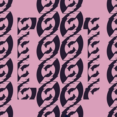 pattern with abstract beans; two colors pattern; chain design of abstract ornament dark purple and...