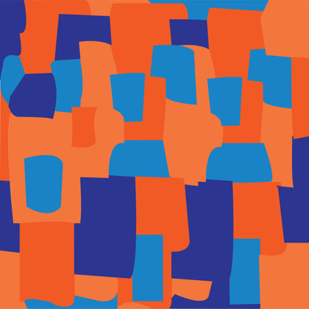 Wallpaper of blue orange irregular shapes; contrast concept designのイラスト素材